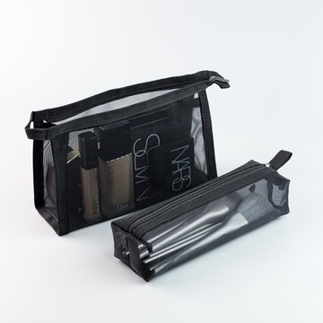 便攜出差旅行化妝刷收納包網紗化妝品袋洗漱口紅氣墊眉刷包大容量