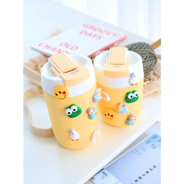 雙飲網紅保溫杯女士高顏值可愛帶吸管咖啡杯隨行日式便攜學生水杯