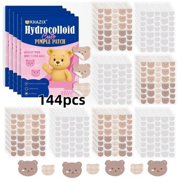 💯桃園出庫-夯貨熱銷中💯144pcs 卡通小熊 兩個顏色 面部貼紙 拍照貼紙 男女可用 藍粉小熊