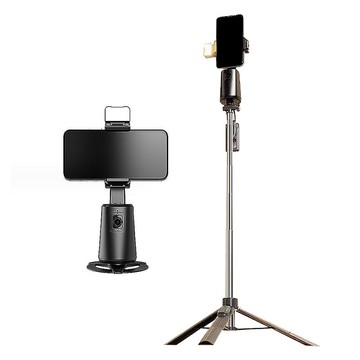 JUNDNE A200 全自動跟拍雲台+1.6M三腳架 直播雲台 直播支架 AI人臉追蹤 AI手勢辨識 360度自動旋轉 跟拍神器 智能跟拍 三軸