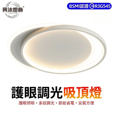 【XINGMU 興沐】吸頂燈 臥室吸頂燈 圓形LED燈 家用平板燈 簡約護眼書房燈 鐵藝電燈 超薄遙控吸頂燈 帶手機控制