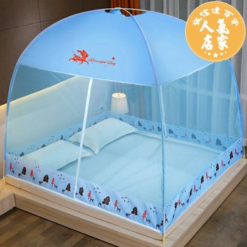 折疊蚊帳 蚊帳 免安裝蚊帳 免安裝蒙古包蚊帳夏天家用 1.2米床防塵頂無需支架2025年新款折疊