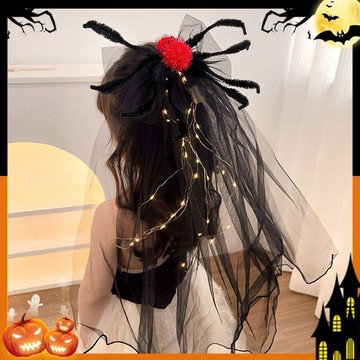 ✨MIMI 🎃萬聖節裝飾 頭飾 頭紗 搞怪 修女鬢帶兒童萬聖節女巫皇冠髮箍女童可愛公主頭飾裝扮派對演出拍照頭箍