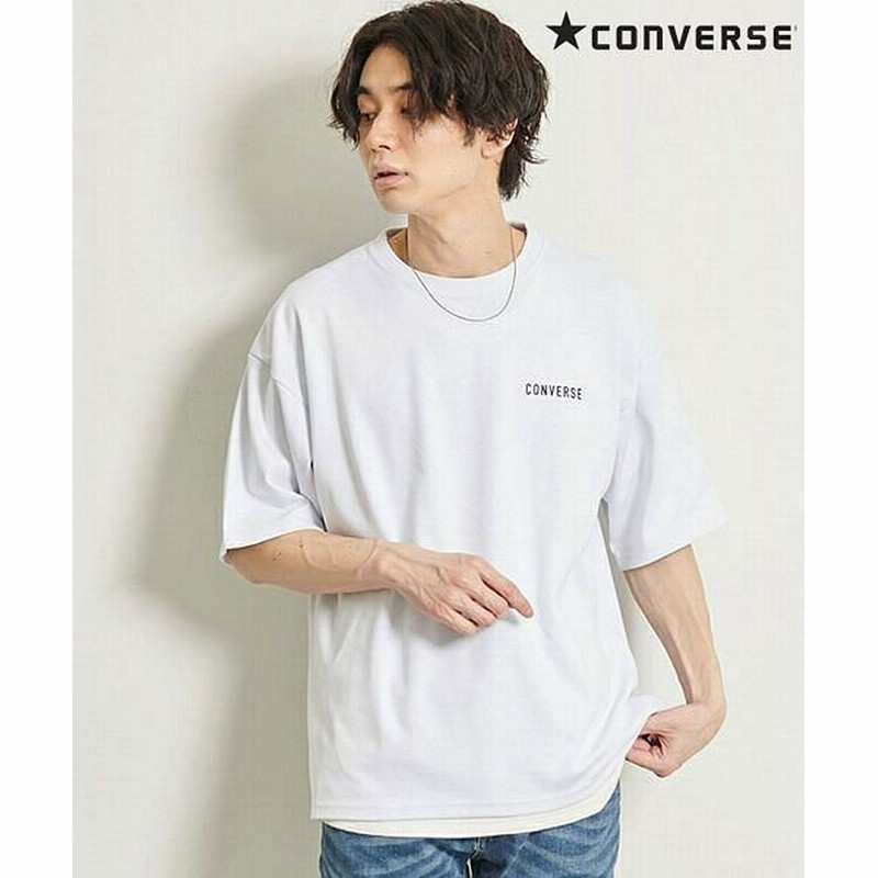 Sb Select エスビーセレクト Converse 裏メッシュバックイラストプリントクルーネック半袖ビッグtシャツ Tシャツ メンズ 半袖 バックプリント 転写プリント トップス ビッグ ロゴ メンズ ホワイト系1 通販 Lineポイント最大1 0 Get Lineショッピング
