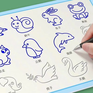 【臺灣-出貨】幼兒園控筆訓練兒童凹槽學畵畵練字帖學前班簡筆畵啟懞繪畵本