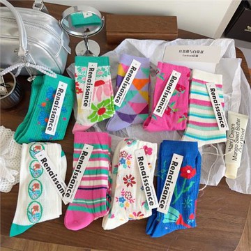 Renaissance 海棠醉日！小紅書同款！夏日薄款透氣卡絲襪中筒襪