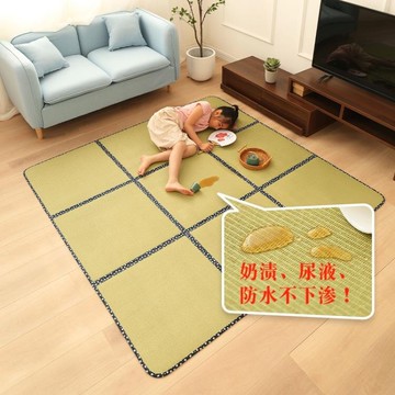 【樂天精選】日式地墊夏天客廳臥室折疊榻榻米墊子兒童防水爬行墊夏季涼席地毯