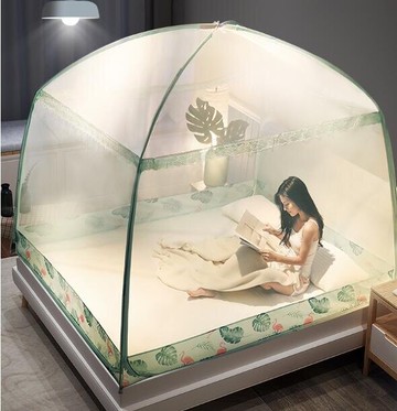 蒙古包蚊帳1.5m床家用1.8m三開門1.2米加密防摔帳篷全封閉拉鏈 全館免運 快速出貨