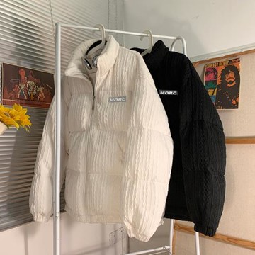 冬季oversize立領棉衣男港風休閑情侶小眾寬松加厚保暖外套羽絨服