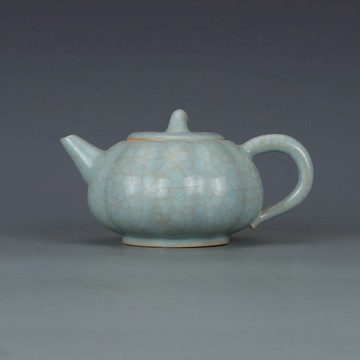 宋汝窯粉青釉冰片執壺 仿古瓷器古董古玩舊貨老貨收藏品五大名窯