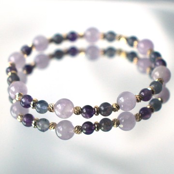 紫水晶手鍊-堇青石-招財-開運-防小人