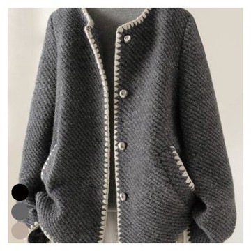 【Lockers 木櫃】簡約貝殼袖毛呢大衣 L114103108