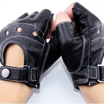 現貨+預購 真皮手套半指手套-羊皮韓版汽機車駕駛時尚配件2色72g29【獨家進口】【米蘭精品】