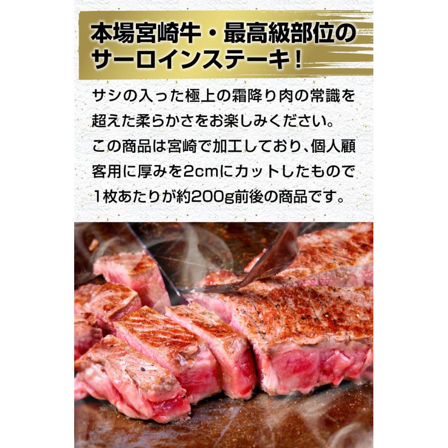 ギフト 食べ物 肉 グルメ 宮崎牛 サーロインステーキ A4 A5ランク 200g×2枚 送料無料 食べ物 高級 プレゼント Y凍