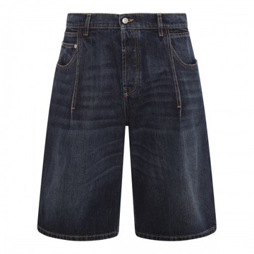Alexander Mcqueen - Dark Blue Cotton Denim Shorts 48