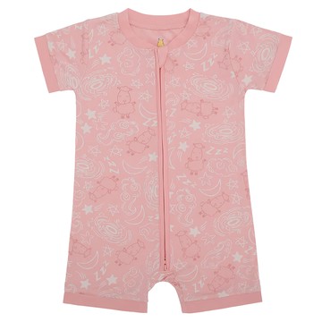 baa baa sheepz 抱抱羊 短袖雙拉鍊睡衣套裝  12~18個月  宇宙粉