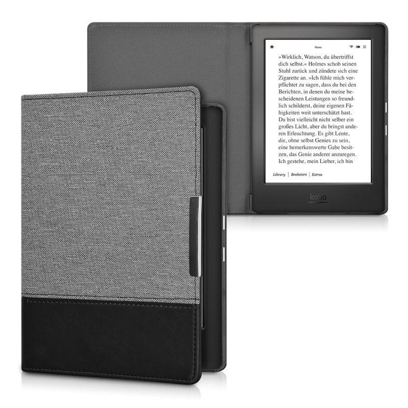 kwmobile 対応: Kobo Aura H2O Edition ケース キャンバス 電子書籍カバー オートスリープ rea