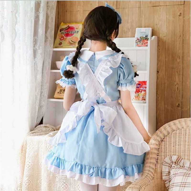 最大75％オフ！ メイド服 コスプレ ハロウィン 衣装 アニメ かわいい コスチューム ピンク ブルー ブラック コスプレ衣装 大人用 ワンピース  エプロン 仮装パーティー 仮装 結婚式 余興 送料無料 翌日配達 あす楽 FC0216