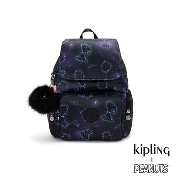 KIPLING X PEANUTS『猴子包』 掀蓋拉鍊後背包-CITY ZIP S