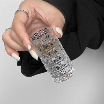 新款輕奢小酒杯浮雕加厚玻璃白酒杯酒盅小號家用一口杯烈酒寶石紋