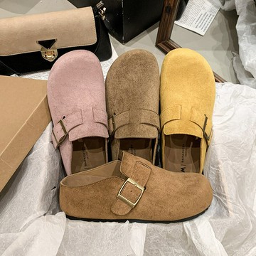 包頭拖鞋女士2025年春季新款流行復古時尚小個子內增高百搭博肯鞋