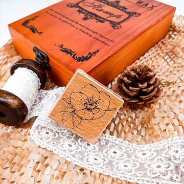 3E102_花系列C/ Flower series.C/櫸木印章 Wood Rubber Stamp