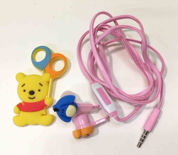 【震撼精品百貨】Winnie the Pooh 小熊維尼~耳機&捲線器*21456