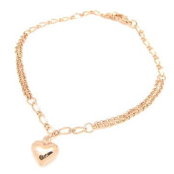 【Charme】日韓新品 玫瑰金 垂墜心型 腳鍊
