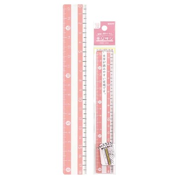 日本文具 KUTSUWA - 注意力集中閱讀尺/直尺-粉紅 (18cm)