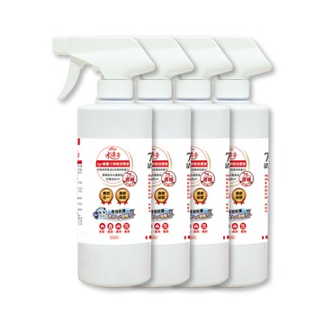 水傳奇 添加銀離子防護更長效雙效75%食品級潔用酒精含Ag+銀離子500ml(4入組)