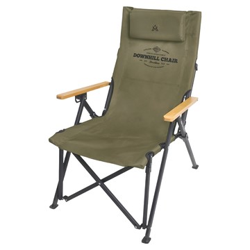 KZM OUTDOOR 素面木手把四段可調折疊椅 K20T1C32 65 x 61 x 95cm 4.8kg 軍綠 1個  1組