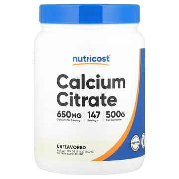 Nutricost, 檸檬酸鈣，原味，17.9 盎司（500 克）