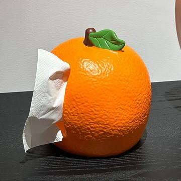 🍊 【大橘大利創意紙巾盒】 客廳桌面高級感裝飾擺件 家用抽紙收納盒｜仿真橘子造型 寓意吉祥招財｜抽紙順滑不卡頓 居家送禮