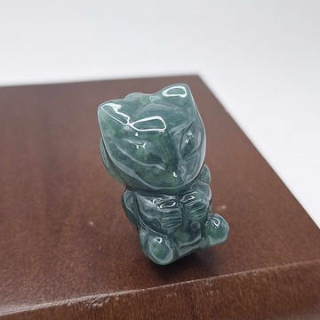 危料藍水立體九尾狐吊墜 | 天然A貨翡翠