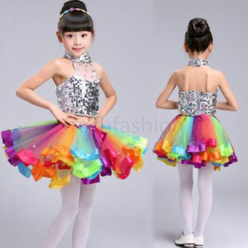 ダンス衣装 キッズ ダンスウェア 子供 スパンコール 2セット カラフルチュールスカート アラビアン衣装 お遊戯会 演出服 女の子 通販 Lineポイント最大1 0 Get Lineショッピング