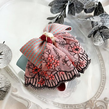 多層蕾絲蝴蝶結髮夾 馬尾夾 髮圈 抓夾 彈夾 自動夾 鯊魚夾 邊夾