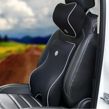 汽車靠墊汽車腰靠靠墊記憶棉車用車內車載靠枕腰枕護腰靠背座椅頭頸枕套裝