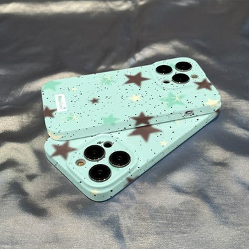 ✨新品上市✨薄荷星星适用苹果18手机壳iPhone17/16Pro精孔菲林15/14/13/12/1