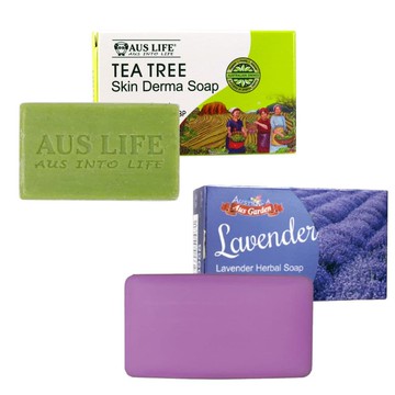 【AUS LIFE 澳思萊】茶樹精油淨膚美肌皂/薰衣草亮白健康精油皂100g 3入組