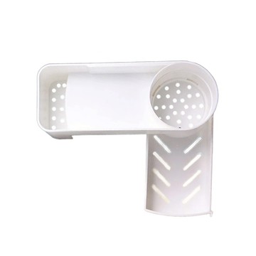 E.City 日式多功能無痕旋轉收納盒架 1個 白色 浴室廚房牆面收納神器