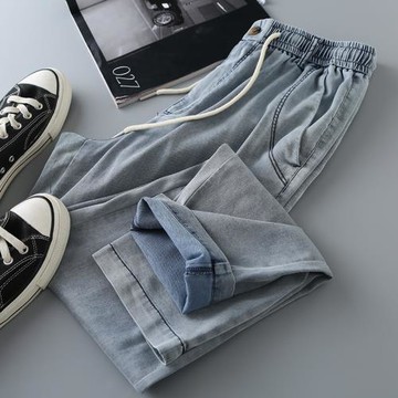 重工水洗！外貿男裝尾貨！男士春夏新款休閑百搭薄款哈倫牛仔長褲