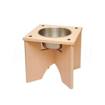 【MOMOCAT】X型狗餐桌 單口高30cm 附1號白鐵碗 - 三款木色