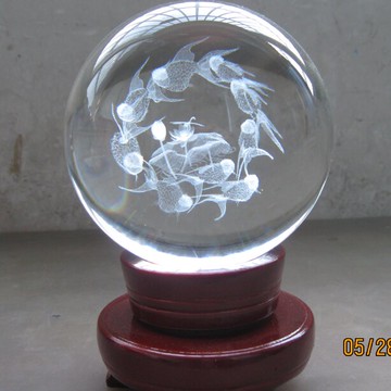 九魚圖水晶球擺件風水球招財鎮宅開業禮品辦公室客廳金玉滿堂