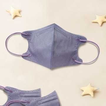 天心/醫療口罩/5~12歲/兒童立體30入/粉彩系列/鸚鵡紫/素色