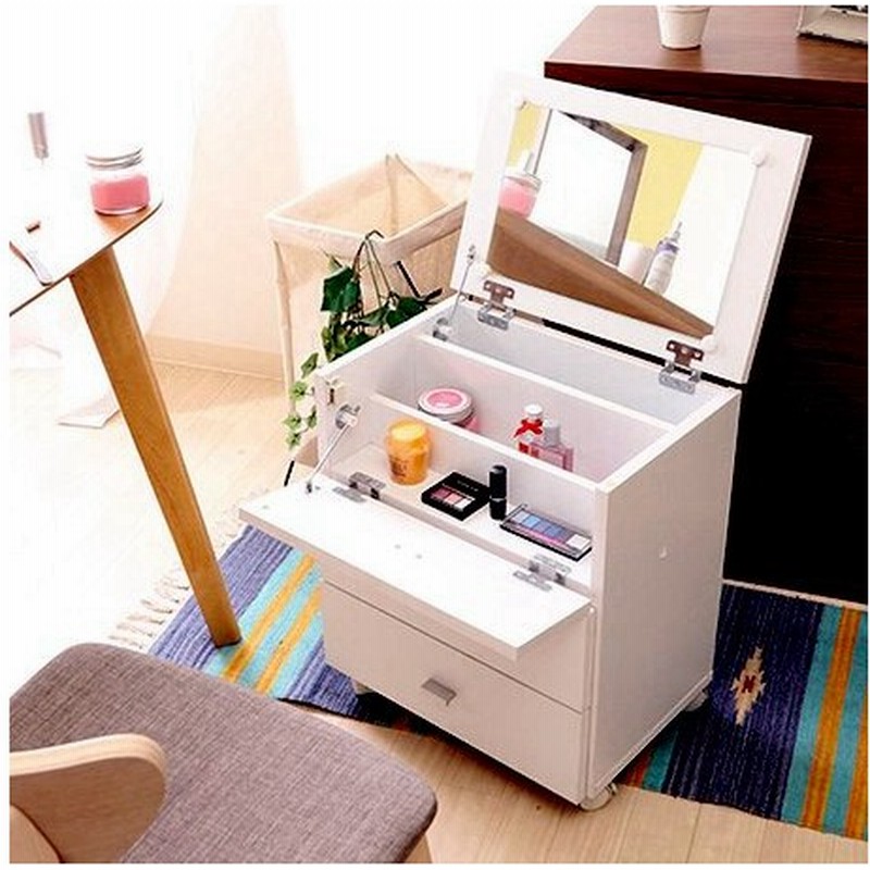 新品】函鏡台 欅 回転鏡 和風 メイクボックス コンパクトドレッサー