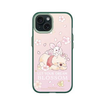 iPhone 15 Clear 憂墨綠 - 迪士尼-小熊維尼 Disney Winnie The Pooh - 睡夢與花