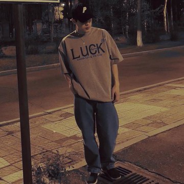 bboy寬松嘻哈old school重磅hiphop大碼加厚街舞簡約小領口短袖t