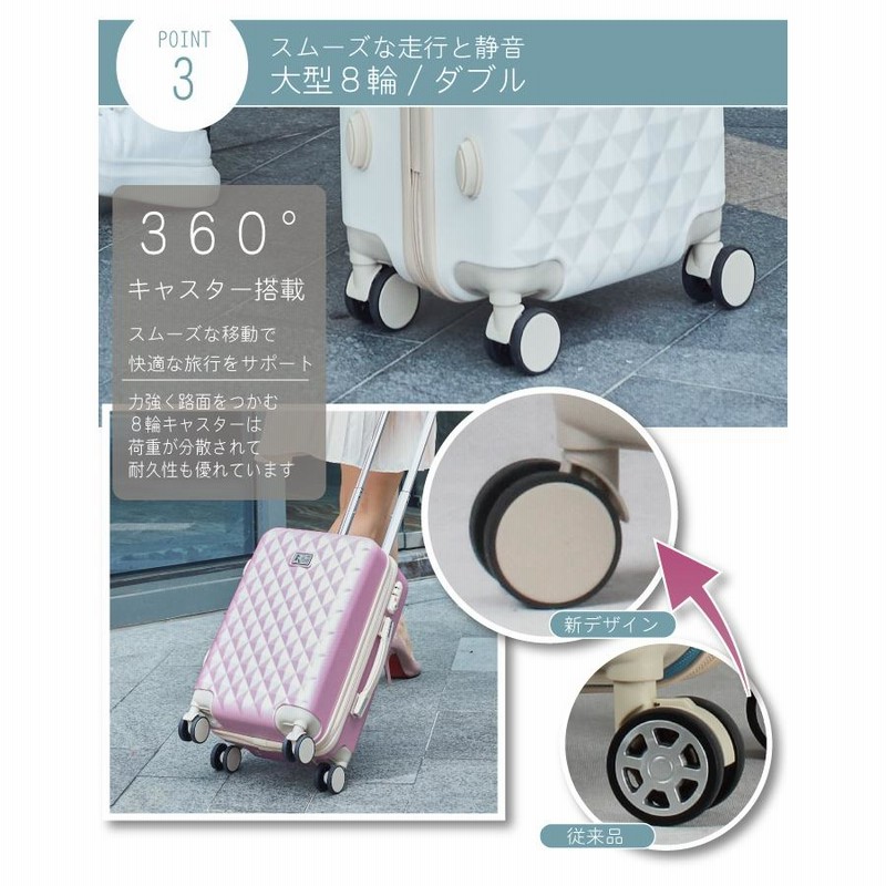 軽量Lサイズ　静音8輪　キャリーバッグ　スーツケース　キャリーケース　ミント 安く 買うファッション - 軽量Lサイズ 静音8輪 キャリーバッグ