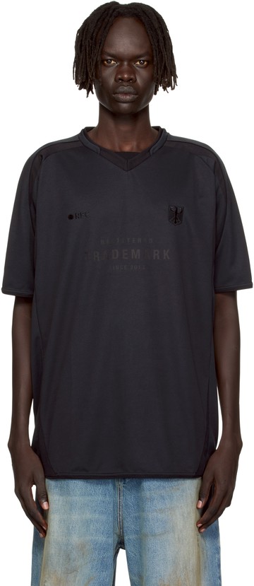 VETEMENTS 黑色 Trademark Football T 恤