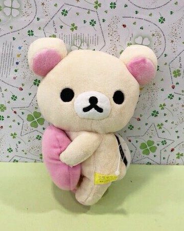 【震撼精品百貨】Rilakkuma San-X 拉拉熊懶懶熊 絨毛娃娃19CM 抱心妹妹#07520 震撼日式精品百貨